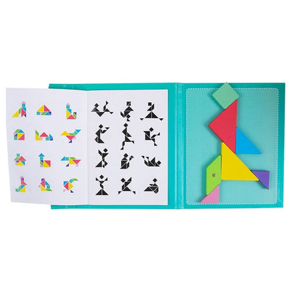 Puzzle Tangram Montessori Magnétique en Bois | Lilikdo