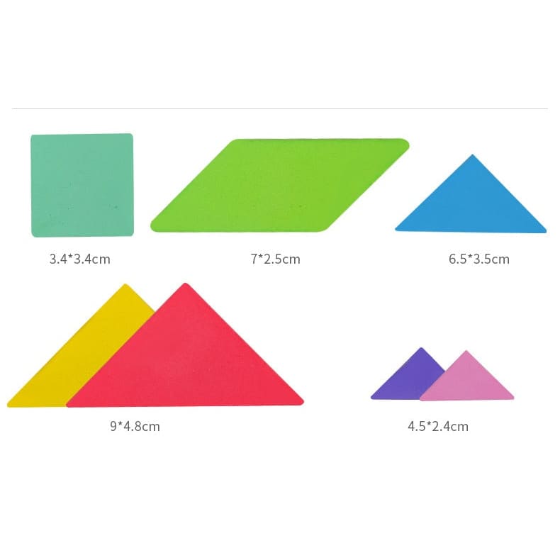 Puzzle Tangram Montessori Magnétique en Bois | Lilikdo