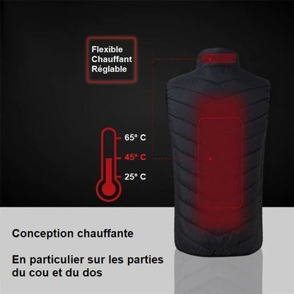 Doudoune sans Manche Chauffante électrique Usb Homme