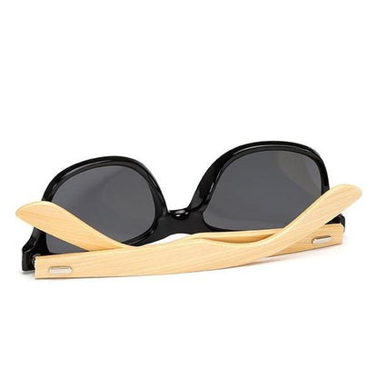 Lunettes De Soleil Wayfarer En Bambou Avec Verres