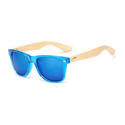 Lunettes De Soleil Wayfarer En Bambou Avec Verres