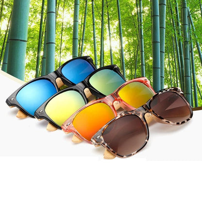 Lunettes De Soleil Wayfarer En Bambou Avec Verres