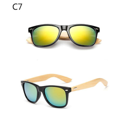 Lunettes De Soleil Wayfarer En Bambou Avec Verres