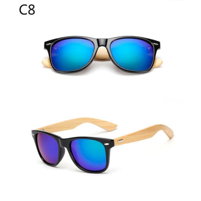 Lunettes De Soleil Wayfarer En Bambou Avec Verres