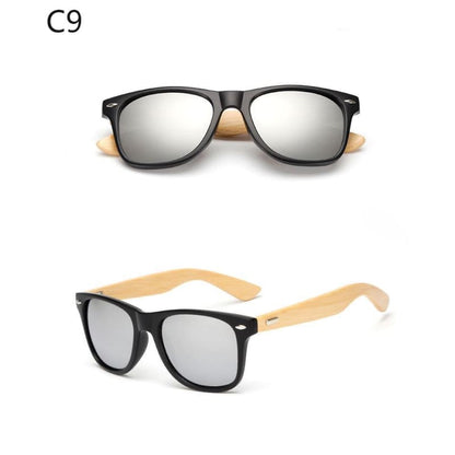 Lunettes De Soleil Wayfarer En Bambou Avec Verres