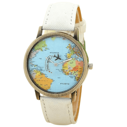 Montre Tour Du Monde En 24 h Blanc | Lilikdo